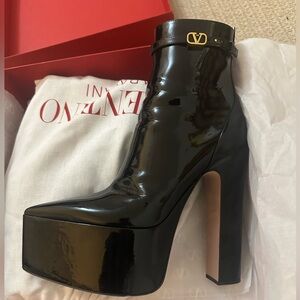 Valentino Glossy Black Platform Boots